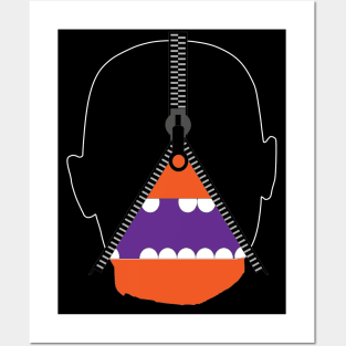 Impatient Halloween Monster Scary Orange True Face Zipper Posters and Art